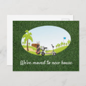 新しい家に引っ越したゴルフ シーズンポストカード (正面/裏面)
