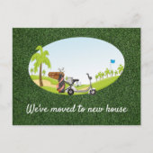 新しい家に引っ越したゴルフ シーズンポストカード (正面)