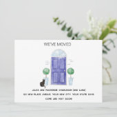 新しい家に引っ越した青いドアと猫 案内状 (スタンド正面)