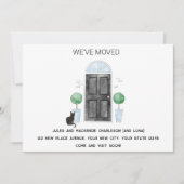 新しい家に引っ越してきた黒扉と猫 案内状 (正面)