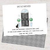 新しい家に引っ越してきた黒扉と猫 案内状