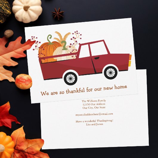 . .新しい家に感謝かわいい感謝祭の感動 案内状