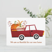 . .新しい家に感謝かわいい感謝祭の感動 案内状 (スタンド正面)