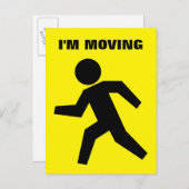 新しい家のおもしろカード用はがきを移動する 案内ポストカード (正面/裏面)
