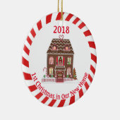 新しい家のお菓子の家の初めてのクリスマス セラミックオーナメント (右)