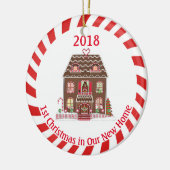 新しい家のお菓子の家の初めてのクリスマス セラミックオーナメント (左)