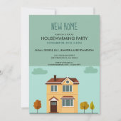 新しい家のかわいい引っ越し祝いパーティーのパーティー 招待状 (正面)