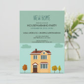 新しい家のかわいい引っ越し祝いパーティーのパーティー 招待状 (スタンド正面)