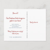 新しい家のための休日のグリーンハウス赤い移動 案内ポストカード (裏面)