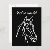 新しい家のための馬の移動はがき 案内ポストカード (正面/裏面)