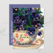 新しい家のオープンハウスの招待状郵便はがき インビテーションポストカード (正面/裏面)