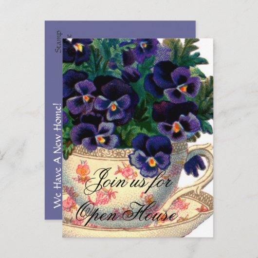 新しい家のオープンハウスの招待状郵便はがき インビテーションポストカード (正面/裏面)