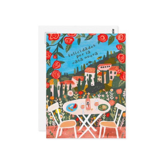 新しい家のカントリー眺望おめでとうございます ポストカード (正面/裏面インサイチュ)