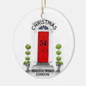 新しい家のクリスマス1日の家のクリスマス セラミックオーナメント (左)