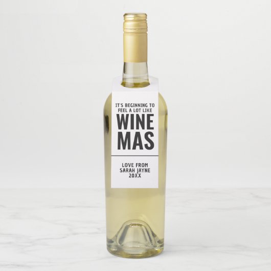 新しい家のクリスマス ワインボトルハンガータグ ボトルネックタグ (ボトル)