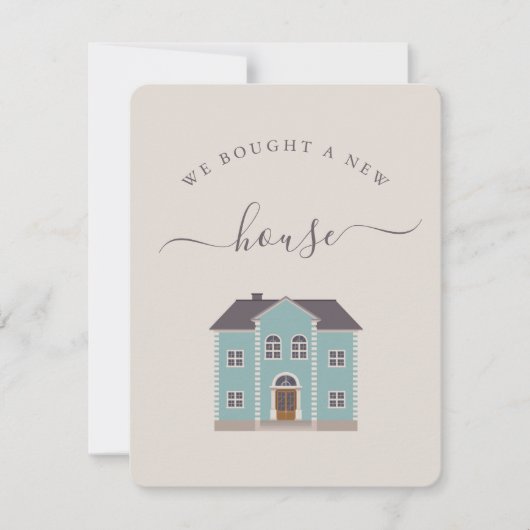 新しい家のクリーム＆ターコイズブルーのお知らせ (正面)