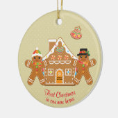 新しい家のジンジャーブレッド初めてのクリスマス セラミックオーナメント (左)