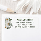 新しい家のデイジー フラワー 返送先住所 ラベル (インサイチュ)