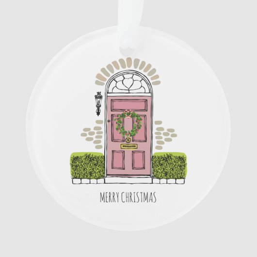 新しい家のドアアート　クリスマスおめでとう　名前　住所 オーナメント (正面)