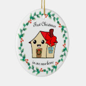 新しい家のパーソナライズの初めてのクリスマス セラミックオーナメント (右)