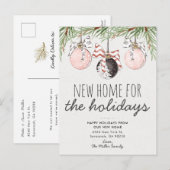 新しい家のホリデー オーナメント 引っ越しのお知らせ インビテーションポストカード (正面/裏面)