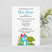 新しい家のホームパーティー カジュアルスタイル 招待状 (スタンド正面)