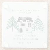 新しい家のミニマル初めてのクリスマス ガラスコースター (裏面)