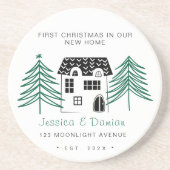 新しい家のミニマル初めてのクリスマス コースター (正面)