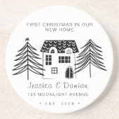 新しい家のミニマル初めてのクリスマス コースター (正面)