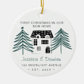新しい家のミニマル初めてのクリスマス セラミックオーナメント (正面)