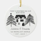 新しい家のミニマル初めてのクリスマス セラミックオーナメント (正面)