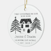 新しい家のミニマル初めてのクリスマス セラミックオーナメント (左)