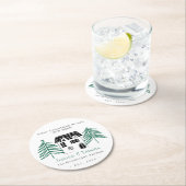 新しい家のミニマル初めてのクリスマス ラウンドペーパーコースター (インサイチュ)