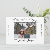 新しい家のメリーな結婚とホリデーのお引越しのお知らせ シーズンカード (スタンド正面)