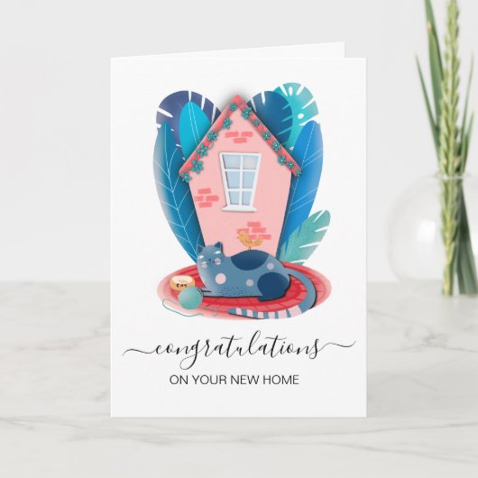 新しい家の不動産屋実在におめでとう カード (正面)