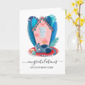 新しい家の不動産屋実在におめでとう カード (黄色い花)