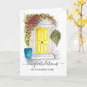 新しい家の不動産屋実在におめでとう カード (黄色い花)