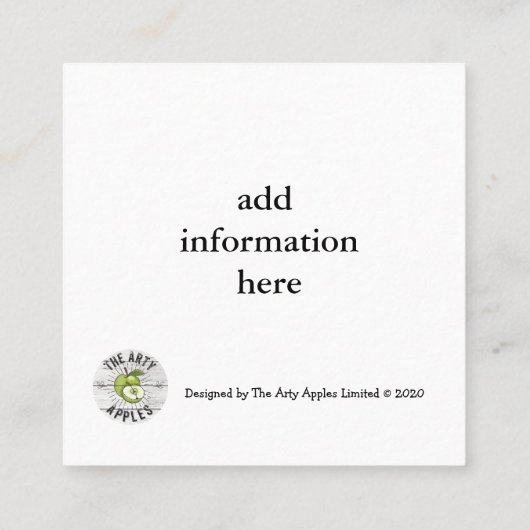 新しい家の不動産屋実在におめでとう スクエア名刺 (裏面)