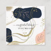 新しい家の不動産屋実在におめでとう スクエア名刺 (正面)