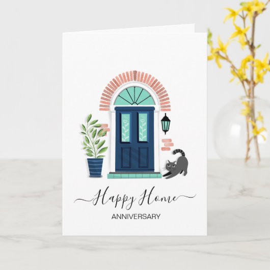 新しい家の不動産屋実在の車の記念日 カード (黄色い花)