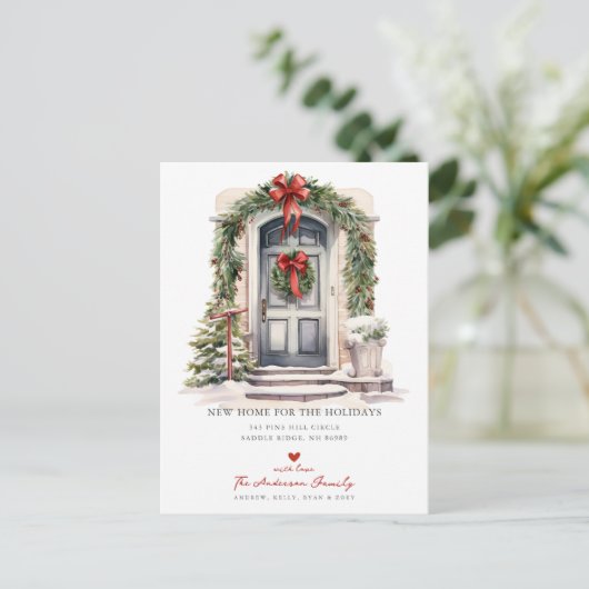新しい家の休日のドア移動 案内ポストカード (スタンド正面)