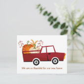 新しい家の住所に感謝する感謝祭 ポストカード (スタンド正面)