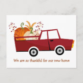 新しい家の住所に感謝する感謝祭 ポストカード (正面)