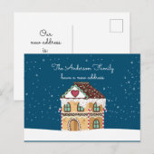 新しい家の住所 冬のクリスマス ご転居のお知らせ 案内ポストカード (正面/裏面)