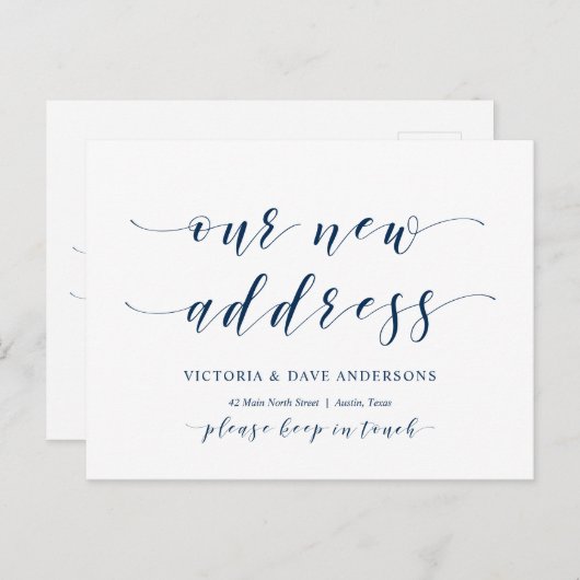 新しい家の住所、引越し案内 ポストカード (正面/裏面)