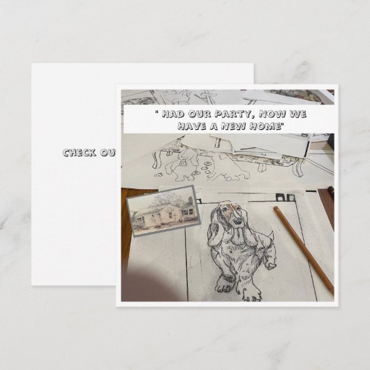 新しい家の住所 案内状 (正面/裏面)