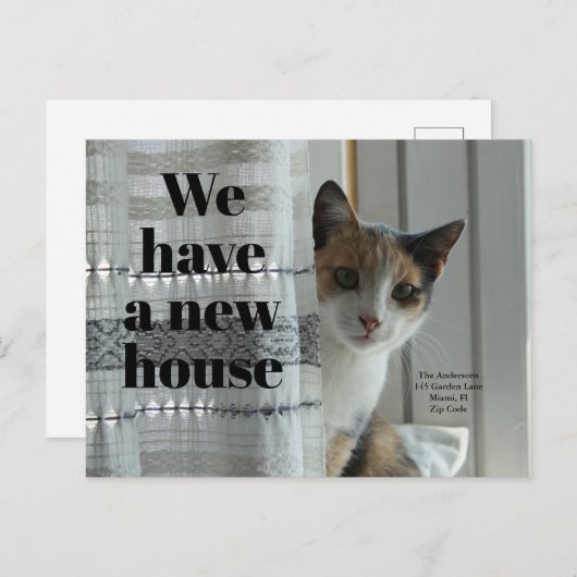 新しい家の写真がある 案内ポストカード (正面/裏面)