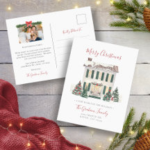 新しい家の写真のホリデーポストカード