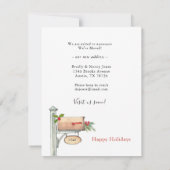 新しい家の写真 ホリデーシーズンの転居発表 ノートカード (裏面)