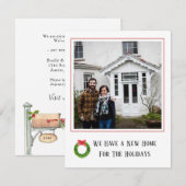 新しい家の写真 ホリデーシーズンの転居発表 ノートカード (正面/裏面)